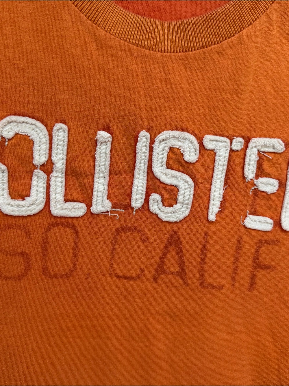 Hollister Burnt Orange Crewneck Tee with White Logo Tag